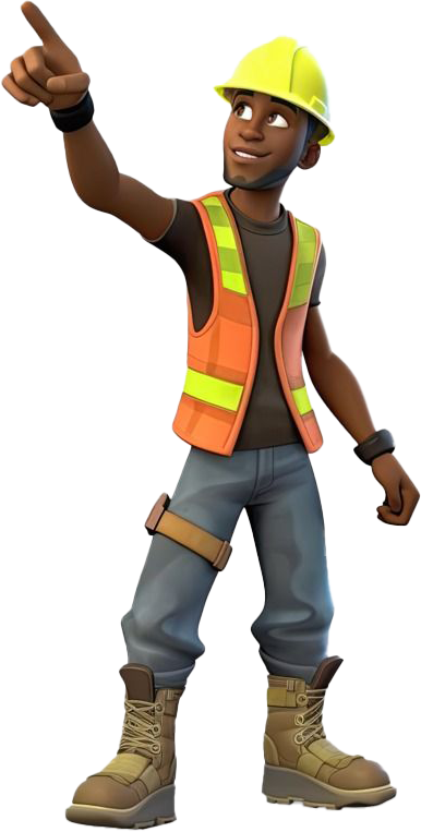 Animated construction worker image